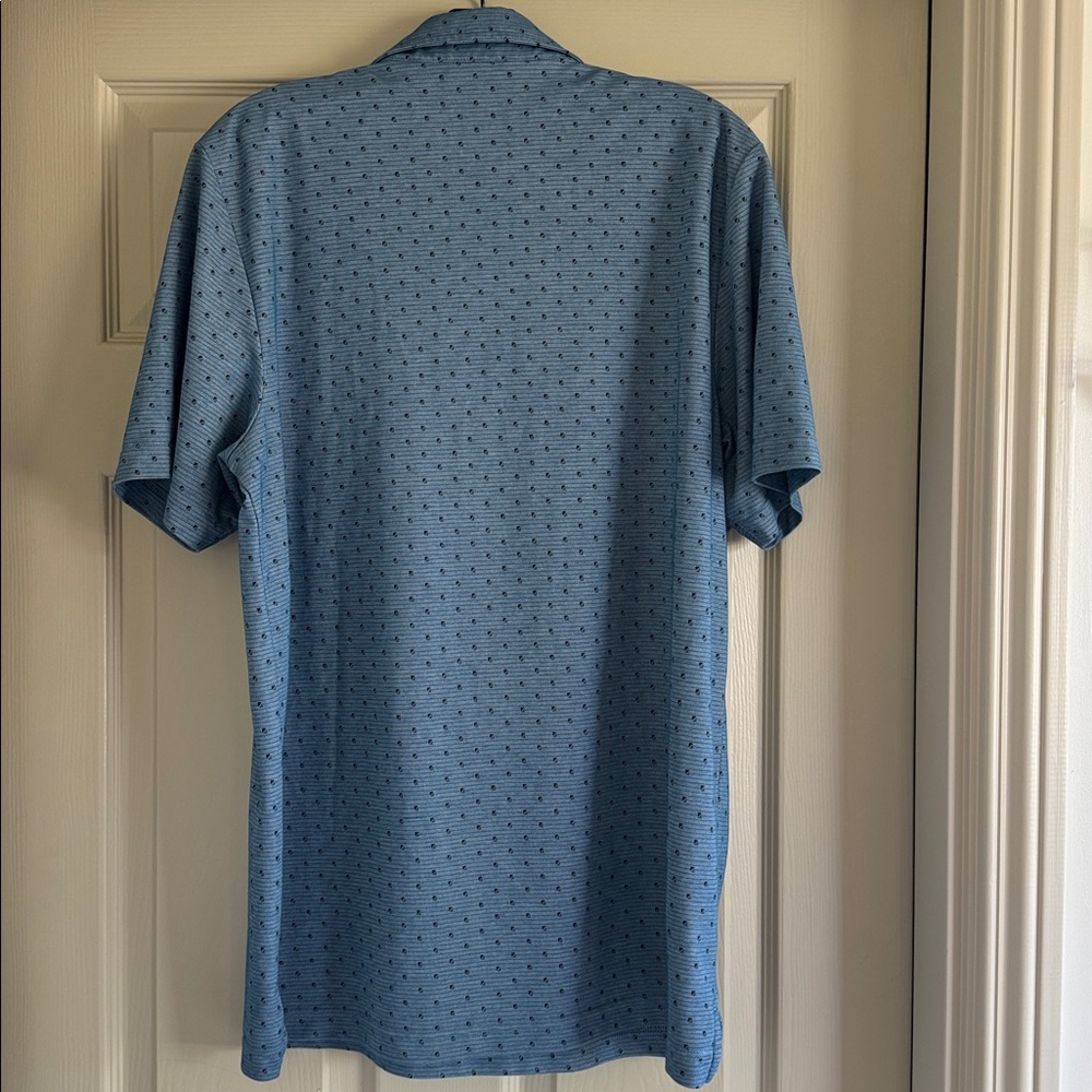 Travis Matthew Light Blue Patterned Polo Shirt Size L - Picture 3 of 4